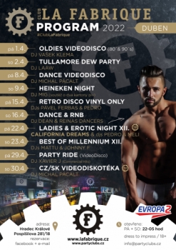 Club La Fabrique - Duben (různá data)