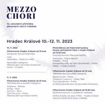 MEZZOCHORI 2023 - 14. celostátní přehlídka pěveckých sborů mládeže