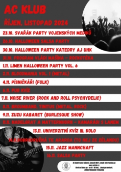 AC klub - program na říjen/listopad